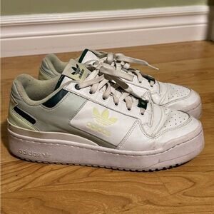 adidas white and lime green platform sneakers